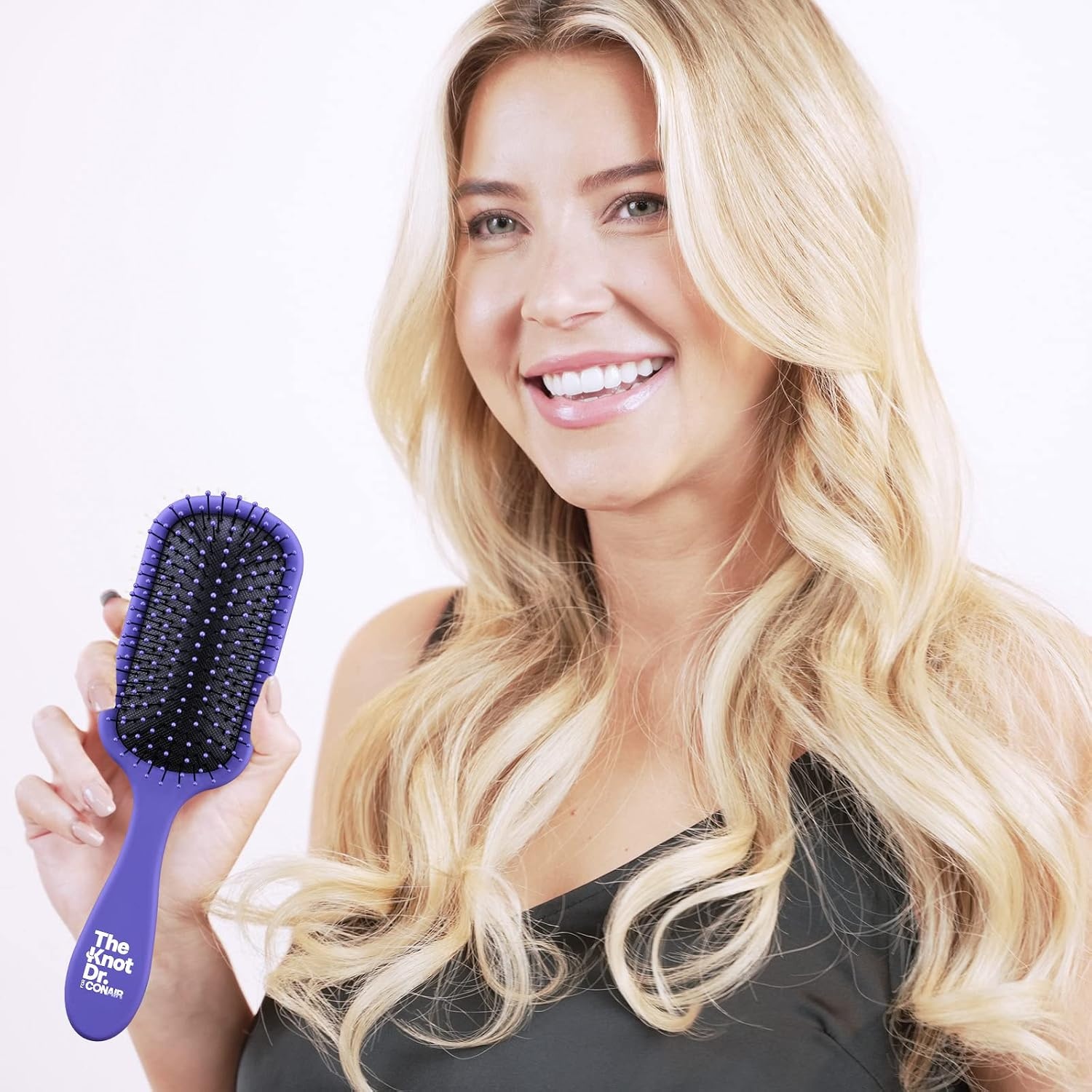 image:imageThe Knot Dr hair brush by Conair Detangling hair brush Removes Knots and Tangles in wet or dry Hair hair brushes for women PinkPurple