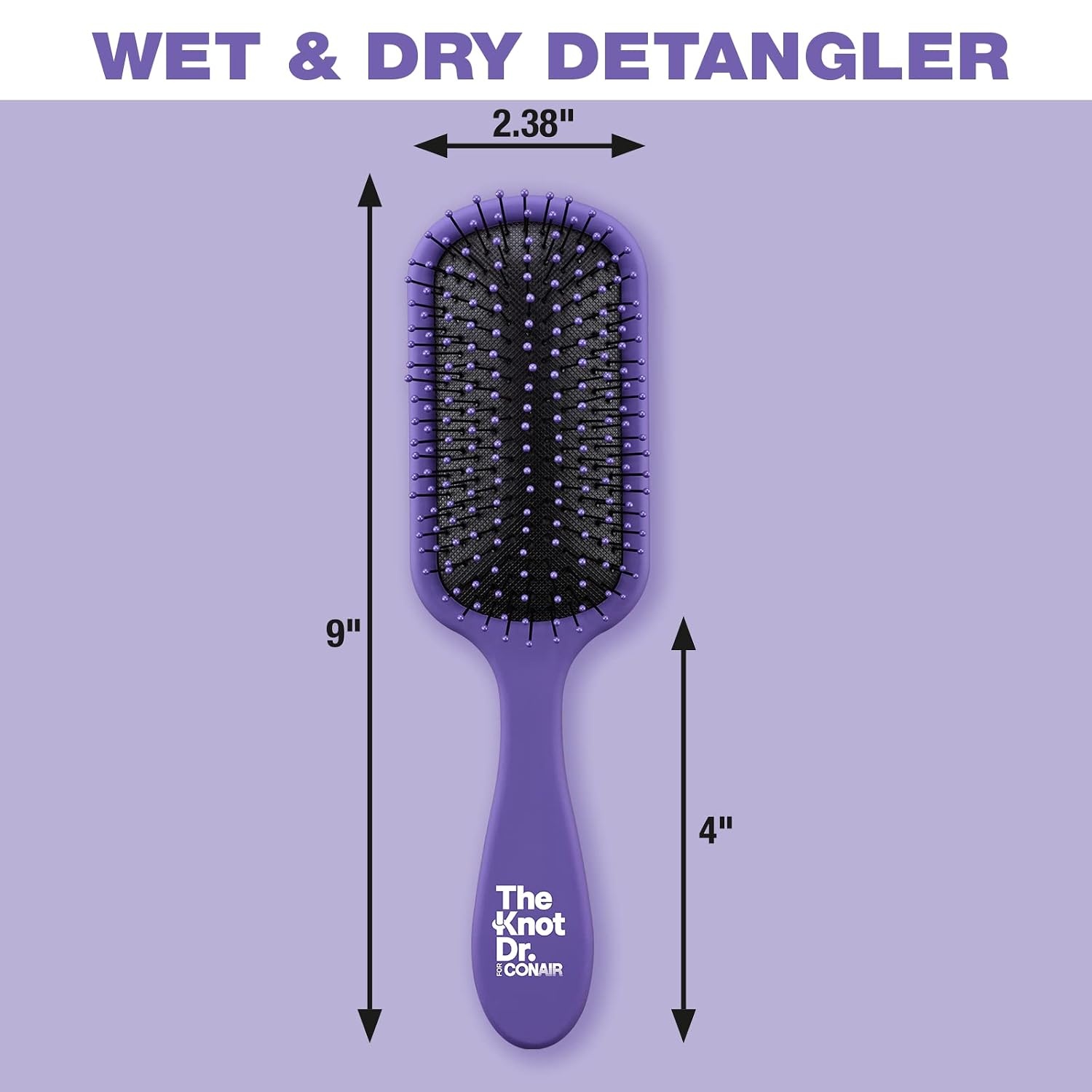 image:imageThe Knot Dr hair brush by Conair Detangling hair brush Removes Knots and Tangles in wet or dry Hair hair brushes for women PinkPurple