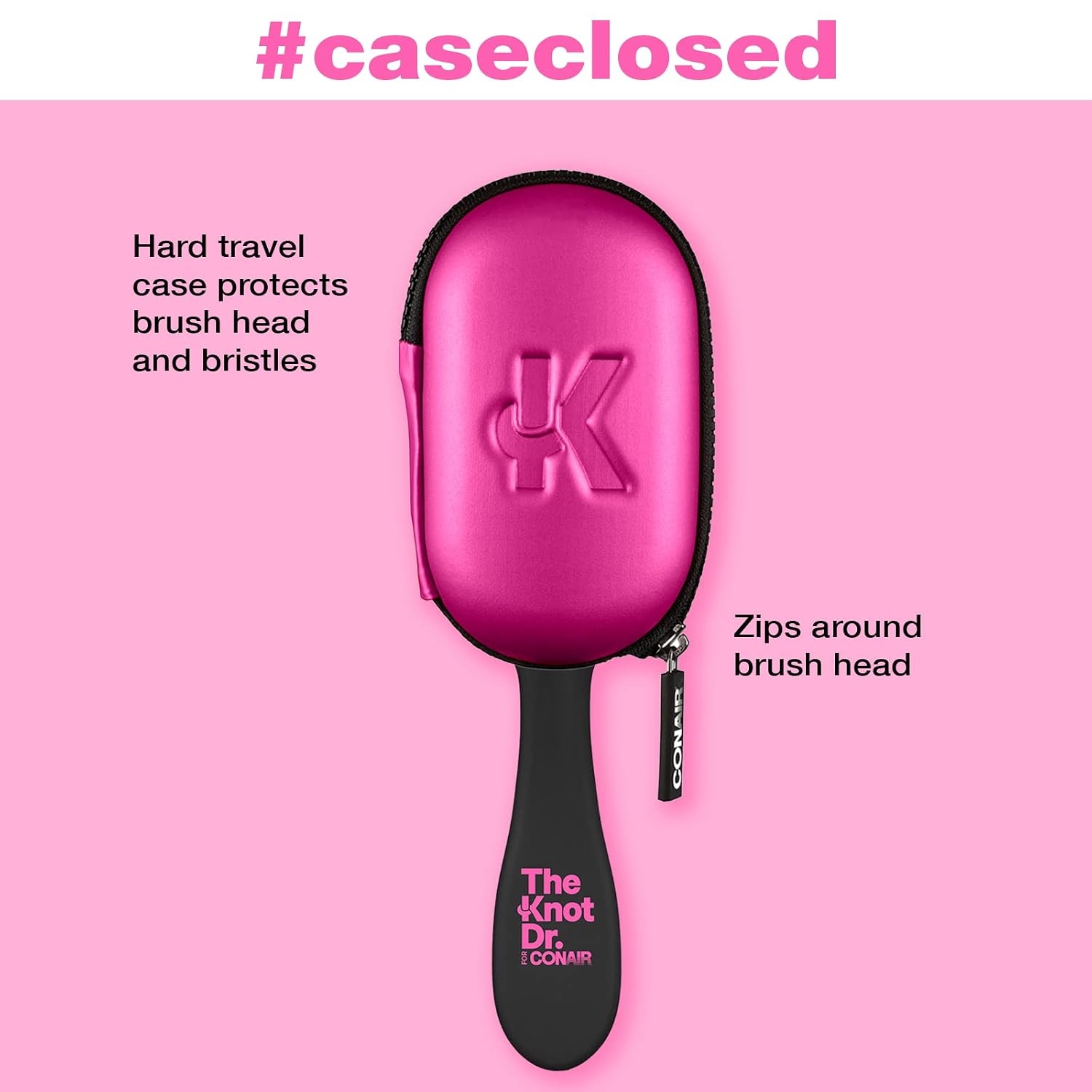 image:imageThe Knot Dr hair brush by Conair Detangling hair brush Travel Brush wet brush Removes Knots and Tangles in wet or dry hair PinkPink Mini