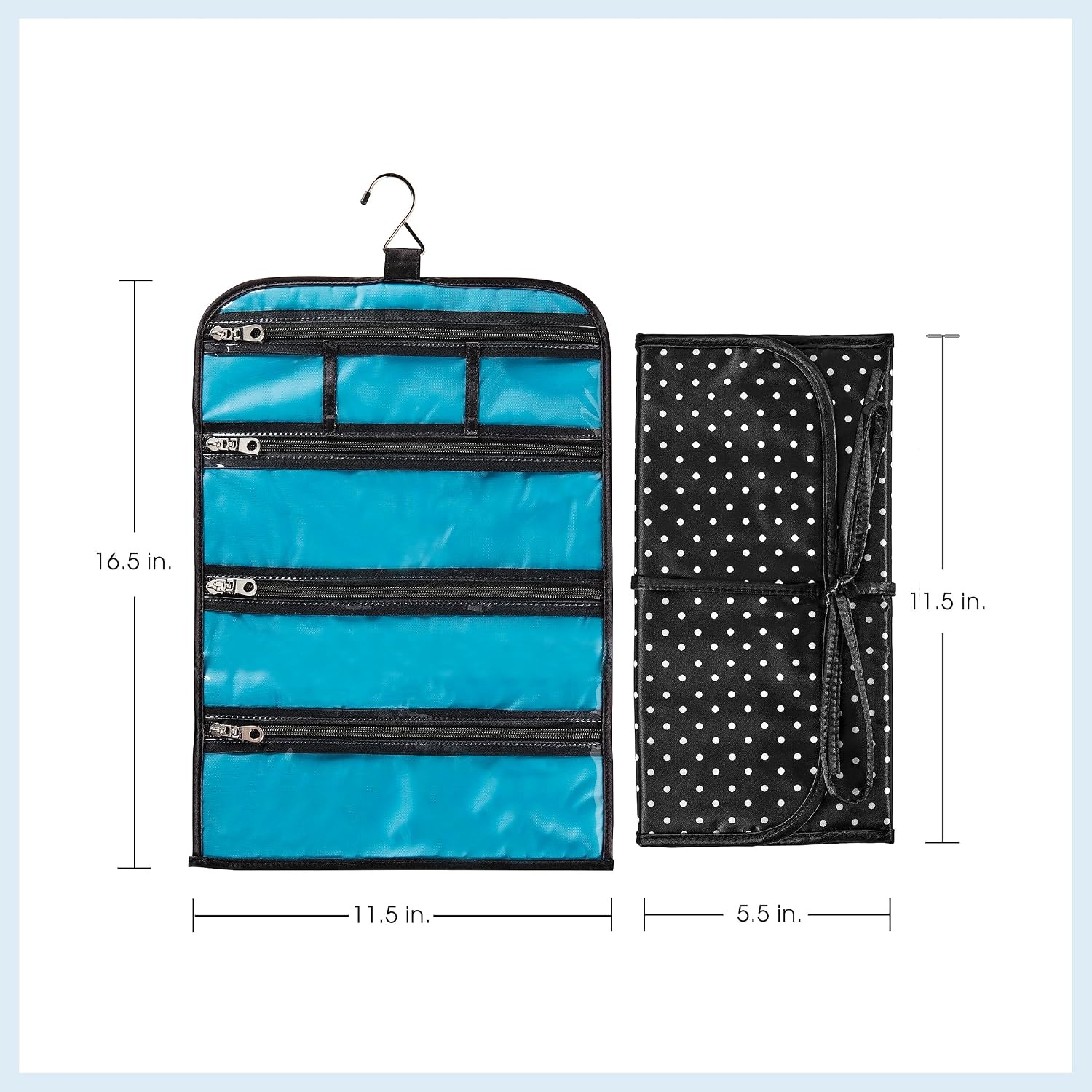 image:imageTravel Smart by Conair Jewelry Roll Bag BlackWhiteBlackWhite