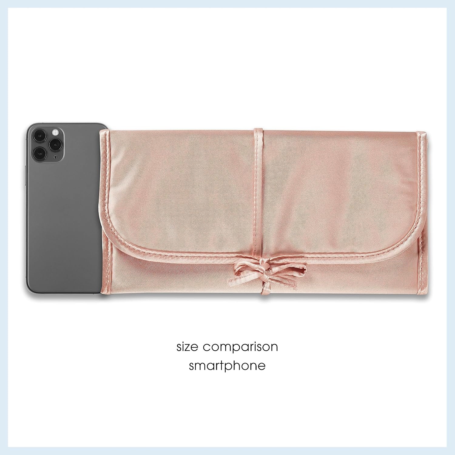 image:imageTravel Smart by Conair Jewelry Roll Bag BlackWhiteBlush Pink