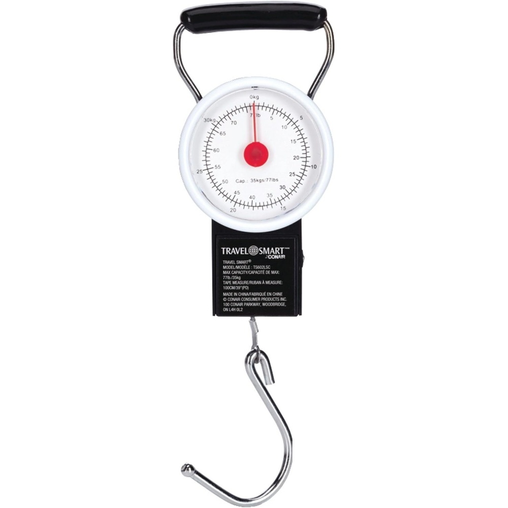 image:imageConair 77 lbs Luggage Scale with Tape Measure for Travel Baggage Scale by Travel Smart
