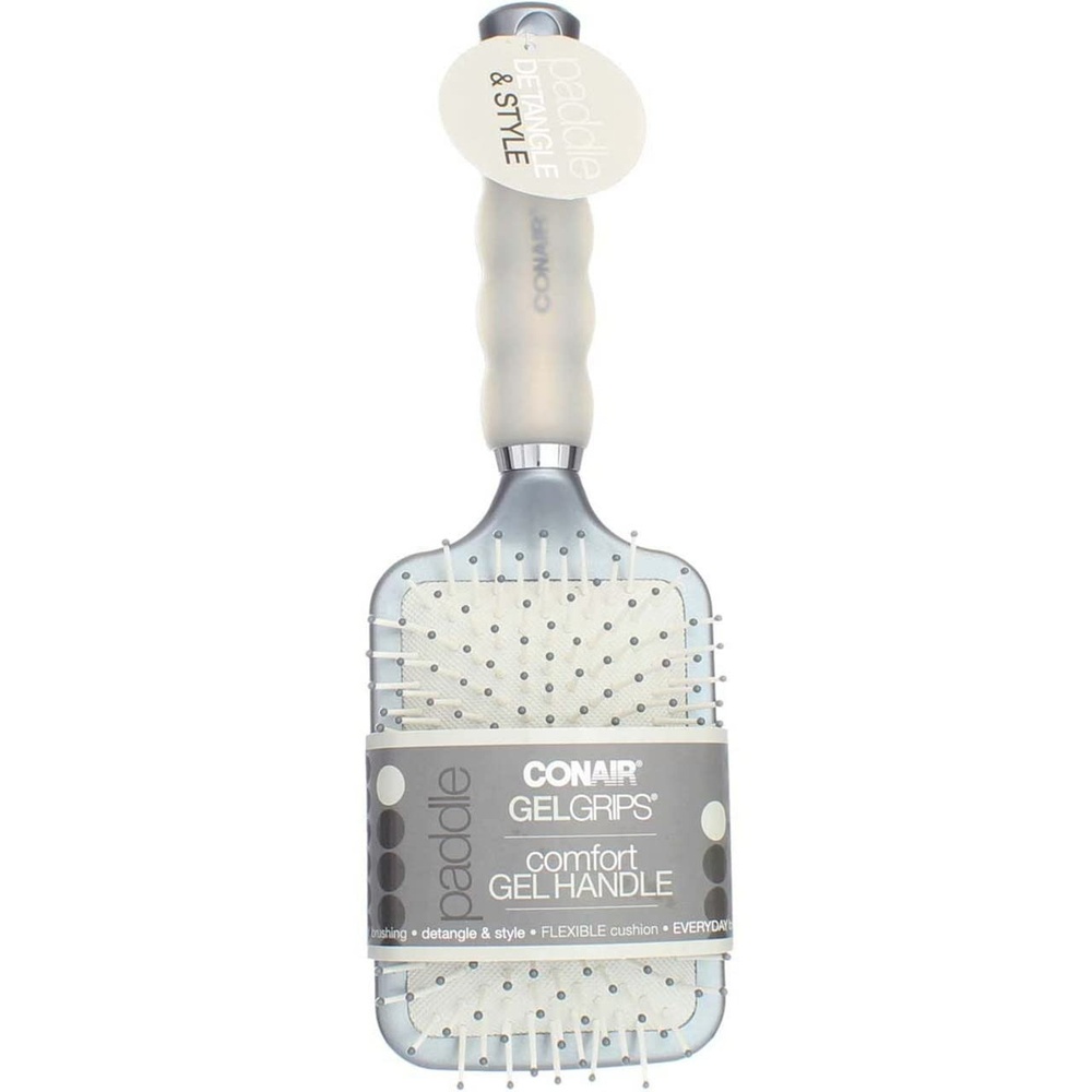 image:imageConair Gel Grips Paddle Hair Brush Assorted Colors Pack of 2