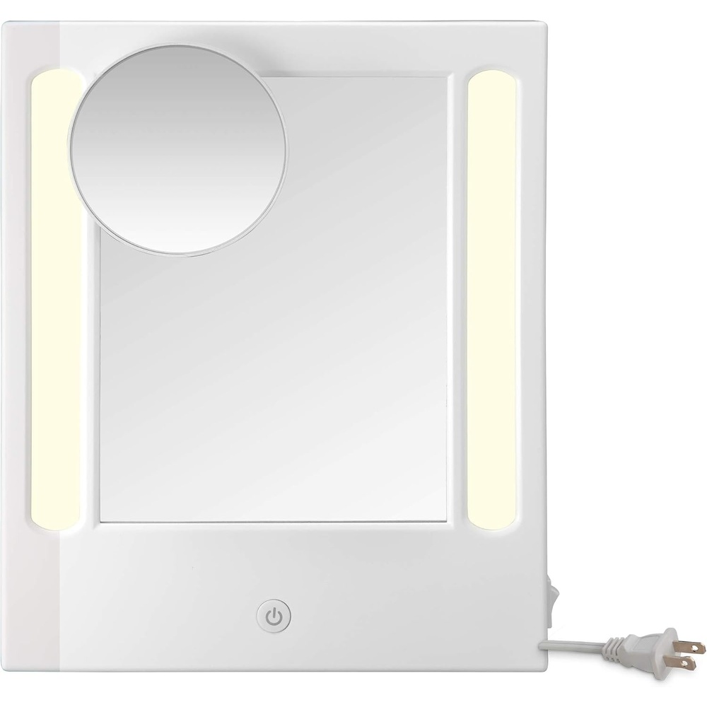 image:imageConair Lighted Makeup Mirror LED Vanity Mirror 1X5X Magnifying Mirror Corded in Glossy White11L x 9W