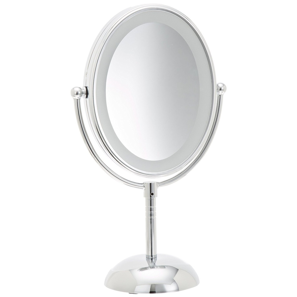 image:imageConair Lighted Makeup Mirror LED Vanity Mirror 1X7X Magnifying Mirror Double Sided Battery Operated in Polished Chrome47L x 8W