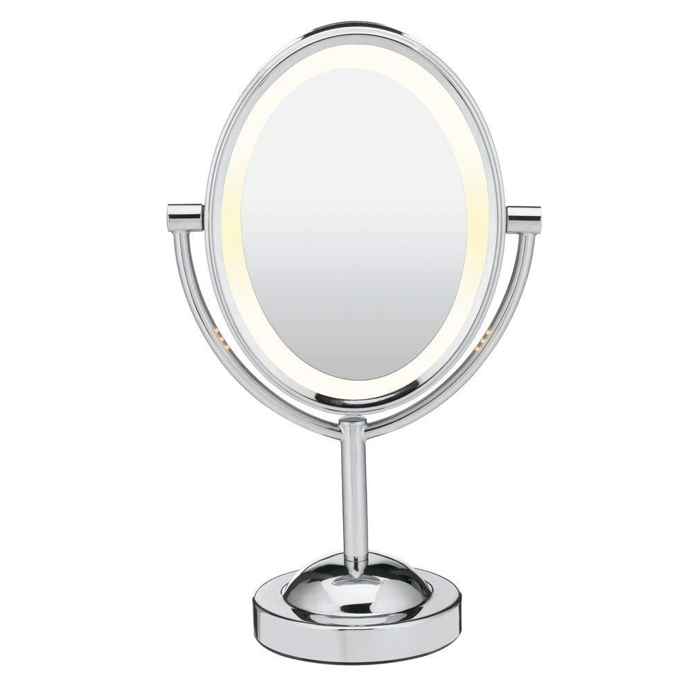 image:imageConair Lighted Makeup Mirror LED Vanity Mirror 1X7X Magnifying Mirror Double Sided Battery Operated in Polished Chrome48L x 82W