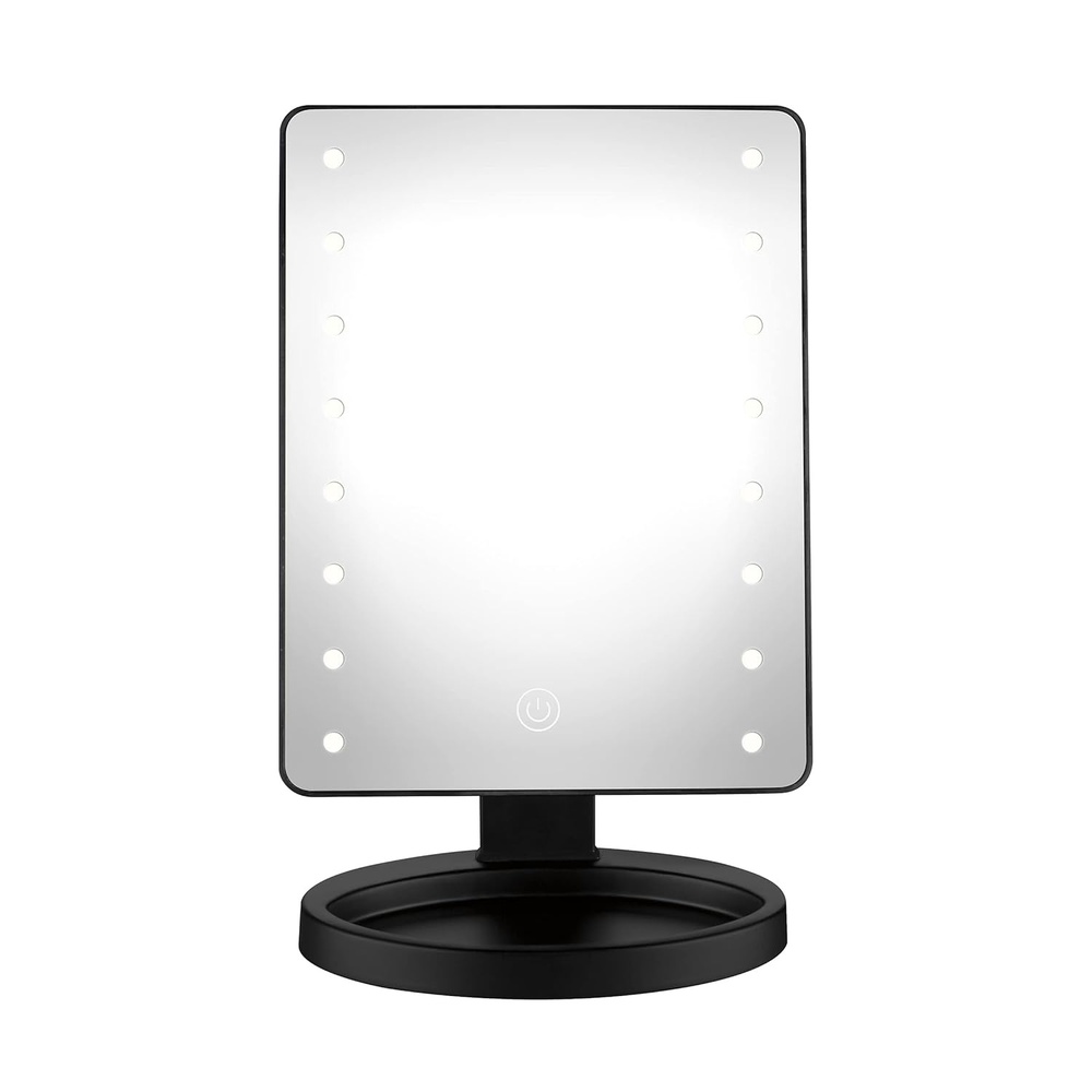 image:imageConair Lighted Makeup Mirror LED Vanity Mirror with Storage Base Battery Operated in Black