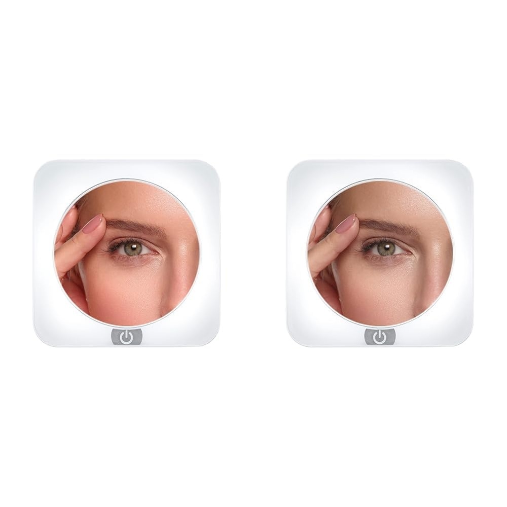image:imageConair Lighted Makeup Mirror for Phone Selfie Ring Light and Vanity Mirror Battery Operated White15x438x662 Inch Pack of 2