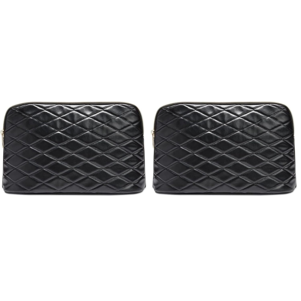 image:imageConair Makeup Bag Cosmetic Bag Great for Makeup Brushes or Cosmetics Perfect Size for Tote Bag or CarryOn Organizer Shape in Black Diamond Quilt PatternClutch Pack of 2