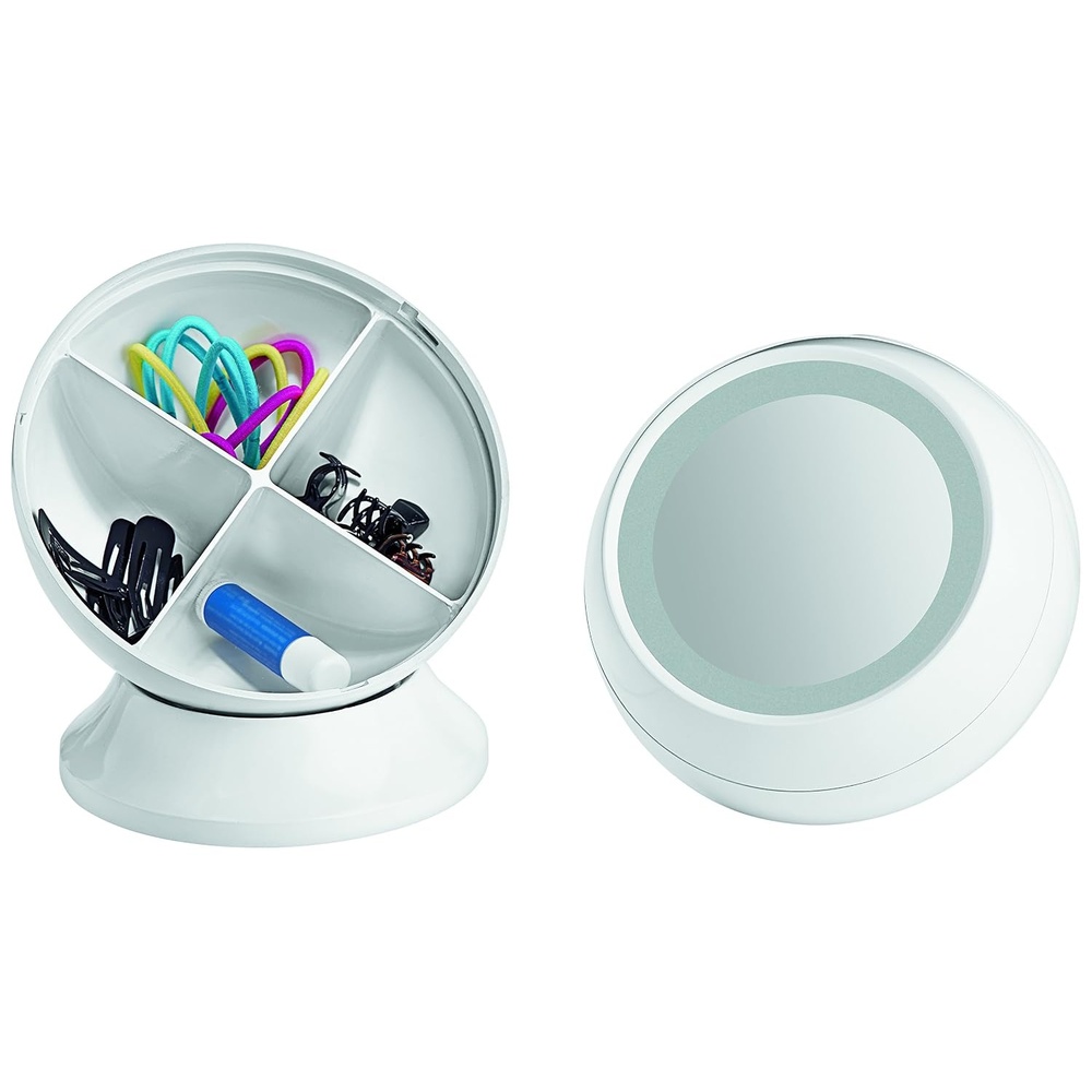 image:imageConair Round Shaped SingleSided Lighted Makeup Mirror 3x magnification White