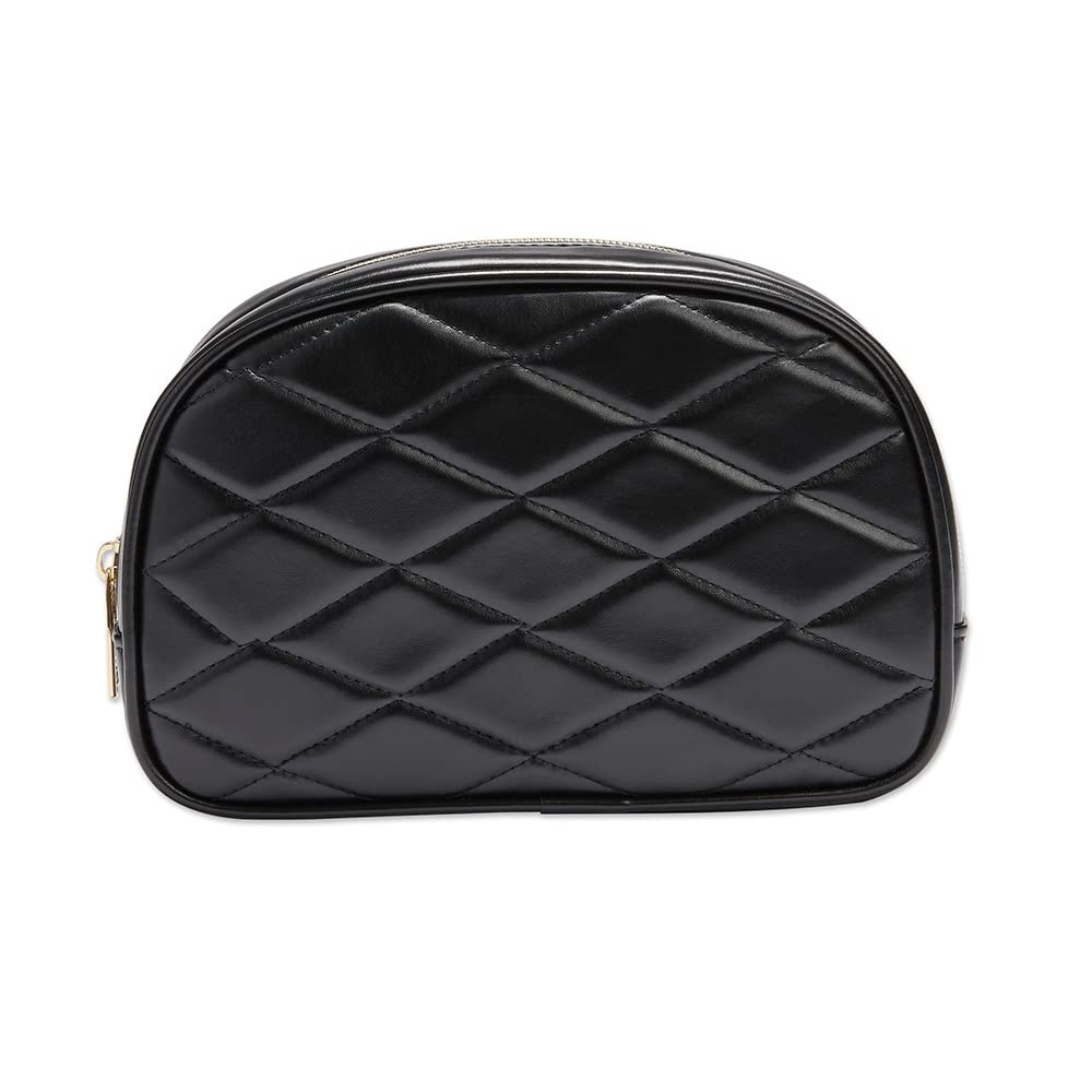 image:imageConair Small Makeup Bag Cosmetic Bag for Everyday TouchUps or Jewelery Perfect Size for Purse or CarryOn Small Organizer Shape in Black Diamond Quilt