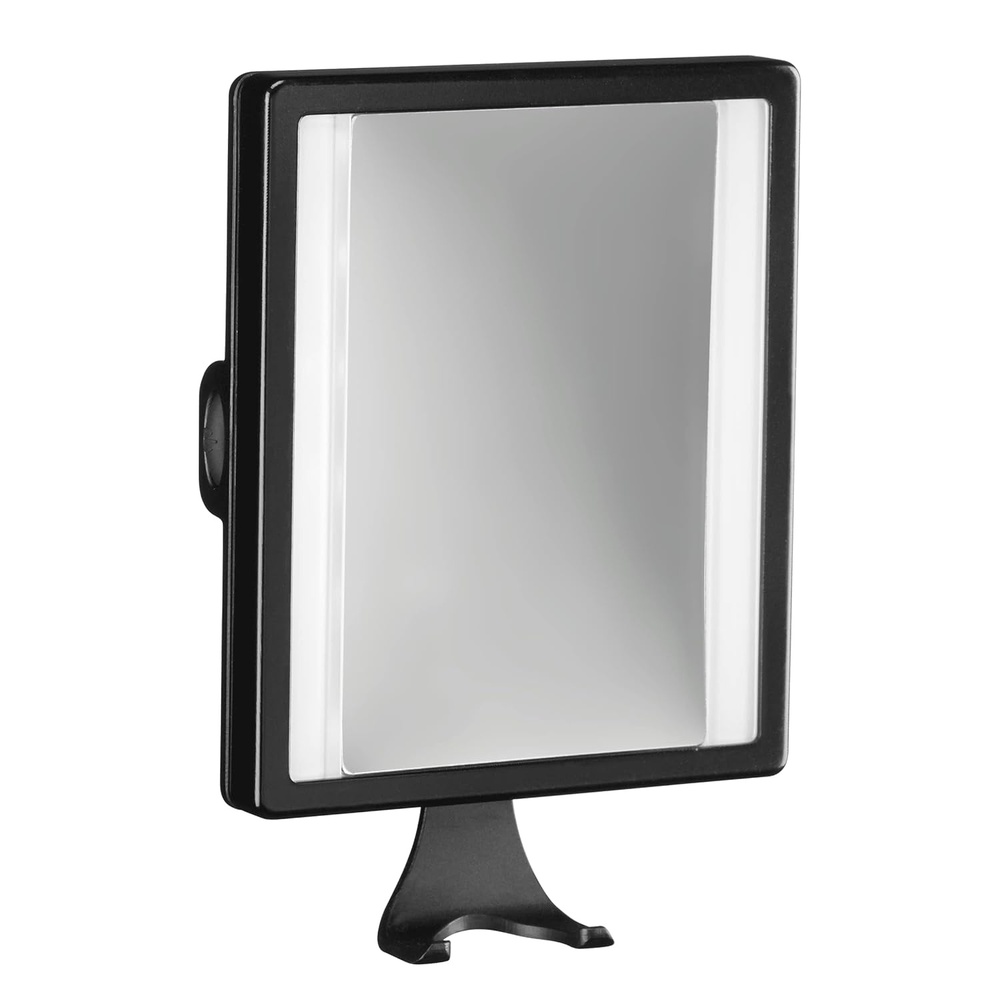 image:imageConairMan Lighted Mirror Fogless Mirror for Shower with 2X Magnification Shower Mirror Fogless for Shaving Battery Operated in Glossy Black 73L x 5W