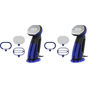 Conair 2-in-1 Handheld Steamer and Iron for Clothes, Turbo ExtremeSteam 1875W Garment Steamer and Clothing Iron,Black / Blue | Versatile vertical or horizontal steam iron with smart sensor and 4 steam levels, Blue, Model GS108(One Size (Pack of 2))