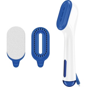 Conair 2-in-1 Steam & Iron Garment Wand, Portable Handheld Fabric Steamer with Ceramic Soleplate, 25-Second Heat-Up, 12-Minute Steam Time, White/Blue, GS47