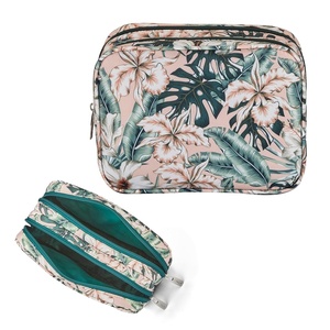 Conair 5 Piece Toiletry and Cosmetic Bag Set Under $30, Includes 1 Large Weekender Bag and 4 Organizer Bags in Blue Swirl Prints (Pack of 2)(Tropical)