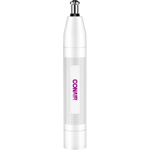 Conair Ear and Nose Hair Trimmer for Women, Cordless Battery-Powered, Patent 360 Bevel Blade for No Pull, No Snag Trimming Experience, True Glow by Conair(White / Purple)