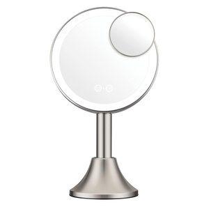 Conair Lighted Makeup Mirror, LED Vanity Mirror, 1X/5X Magnifying Mirror with Adjustable Telescoping, Corded in Brushed Nickel(Handheld Vanity Mirror with Removal Base)