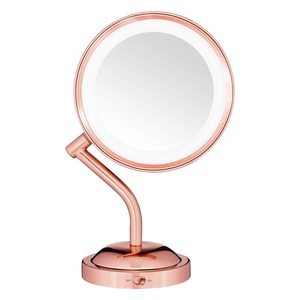 Conair Lighted Makeup-Mirror with Magnification, LED Vanity-Mirror, 1X/5X Magnifying-Mirror, Double Sided-Mirror, Operated in-Battery Rose Gold(Rose Gold Finish)