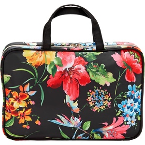 Conair Travel Toiletry Bag – Makeup Bag – Cosmetic Bag -Travel Makeup Bag(Black Floral)