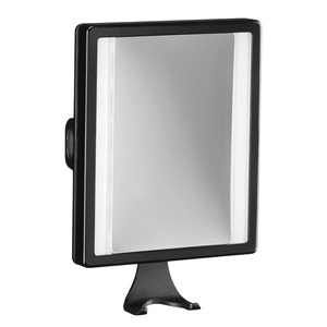 ConairMan Lighted Mirror, Fogless Mirror for Shower with 2X Magnification, Shower Mirror Fogless for Shaving, Battery Operated in Glossy Black, 7.3″L x 5″W