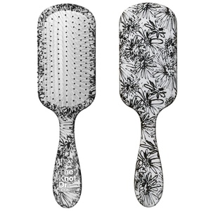 The Knot Dr. hair brush by Conair – Detangling hair brush – Removes Knots and Tangles in wet or dry Hair – hair brushes for women – Pink(Black/White Floral)