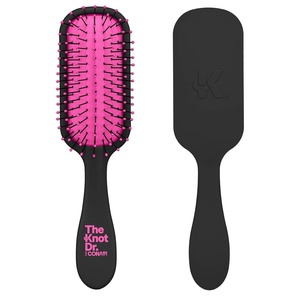 The Knot Dr. hair brush by Conair – Detangling hair brush – Travel Brush – wet brush – Removes Knots and Tangles in wet or dry hair- Pink(Pink – Mini)
