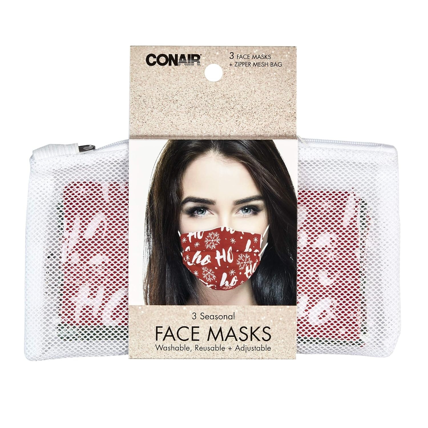 image:imageAllegro by Scunci Holiday Fun Face Masks With Mesh Bag Pack of 3Holiday Fun