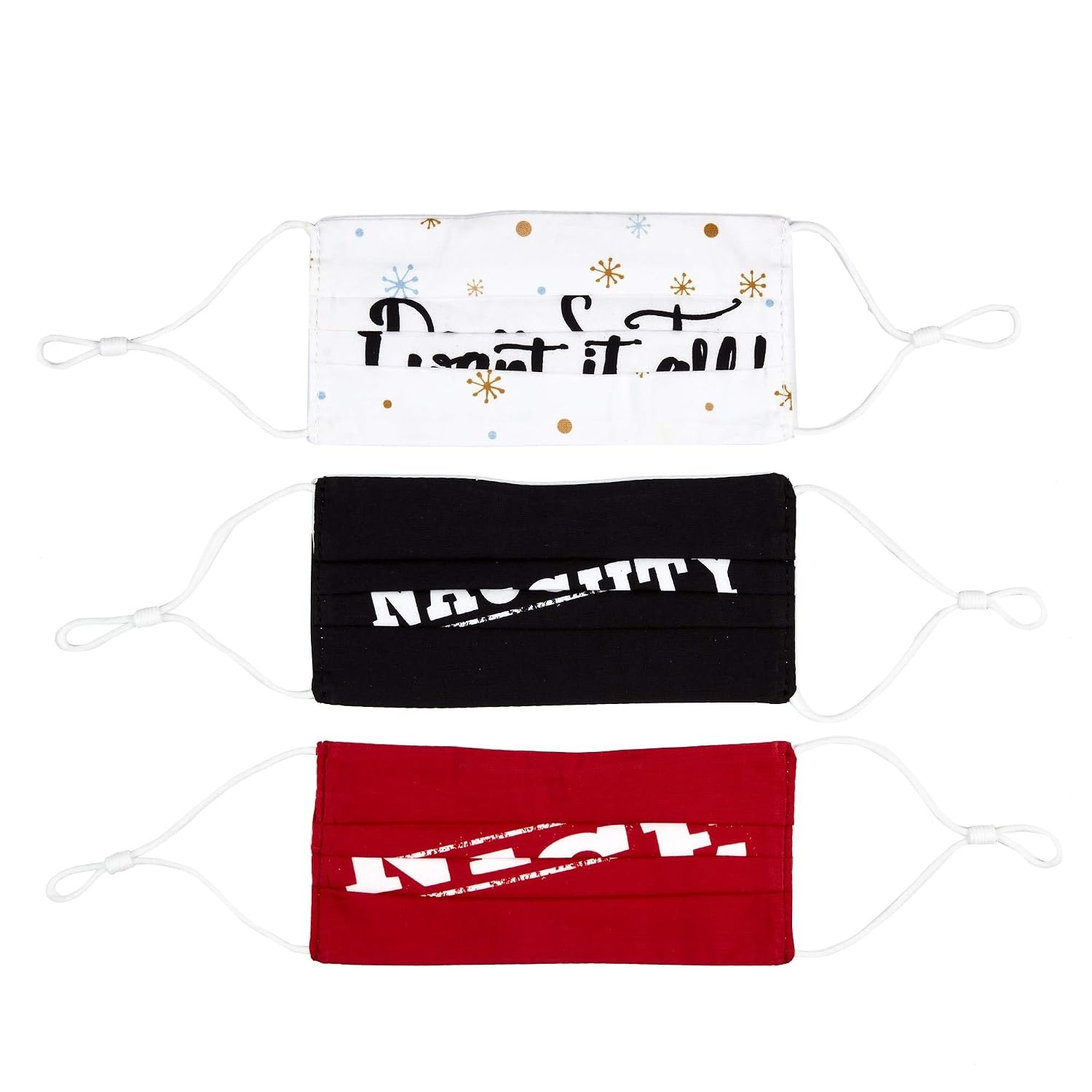 image:imageAllegro by Scunci Holiday Fun Face Masks With Mesh Bag Pack of 3NaughtyNice