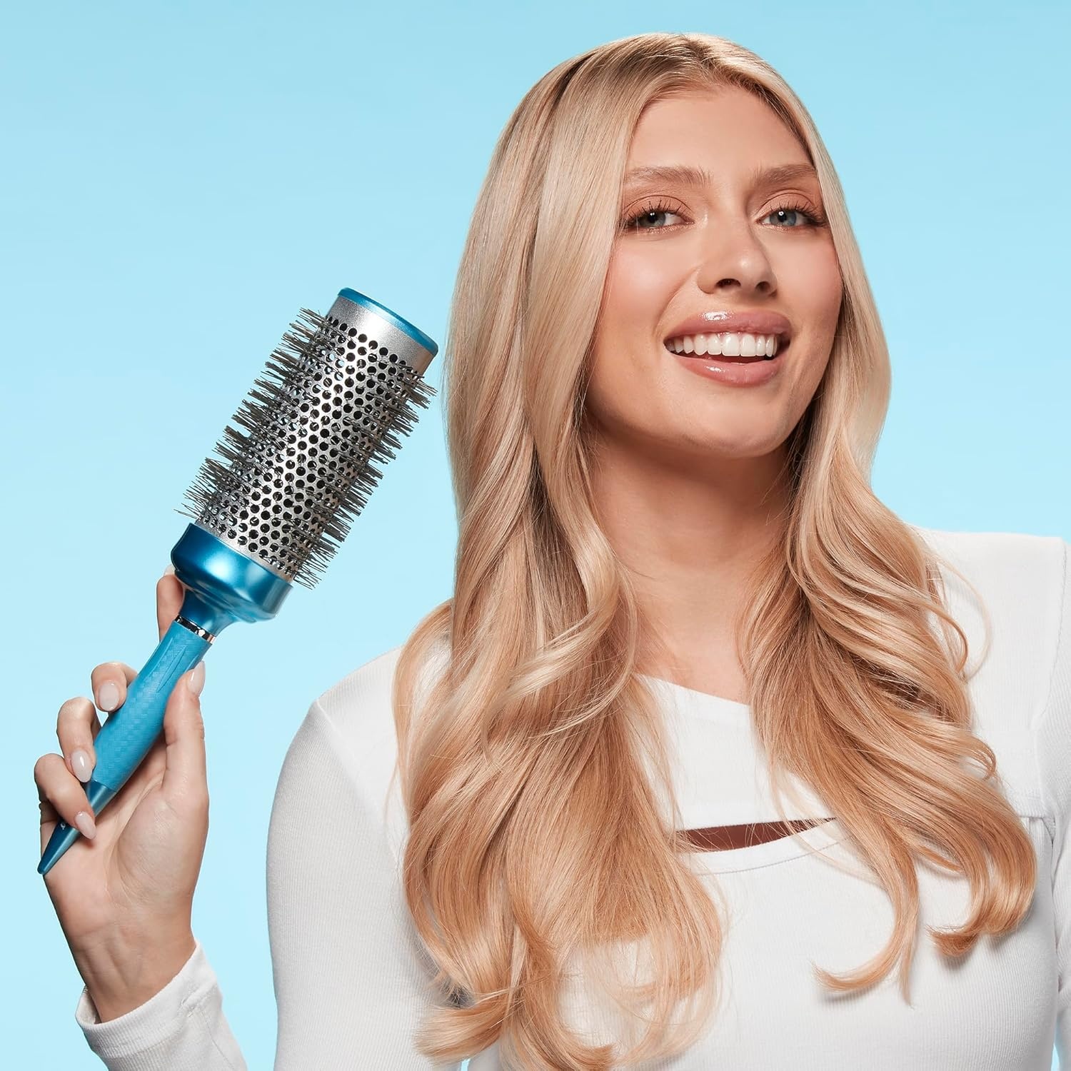 image:imageBaBylissPRO Nano Titanium 25 ExtraLong Thermal Round Hair Brush Professional Blowout Brush for Smooth Results Frizz Control for All Hair Types2in