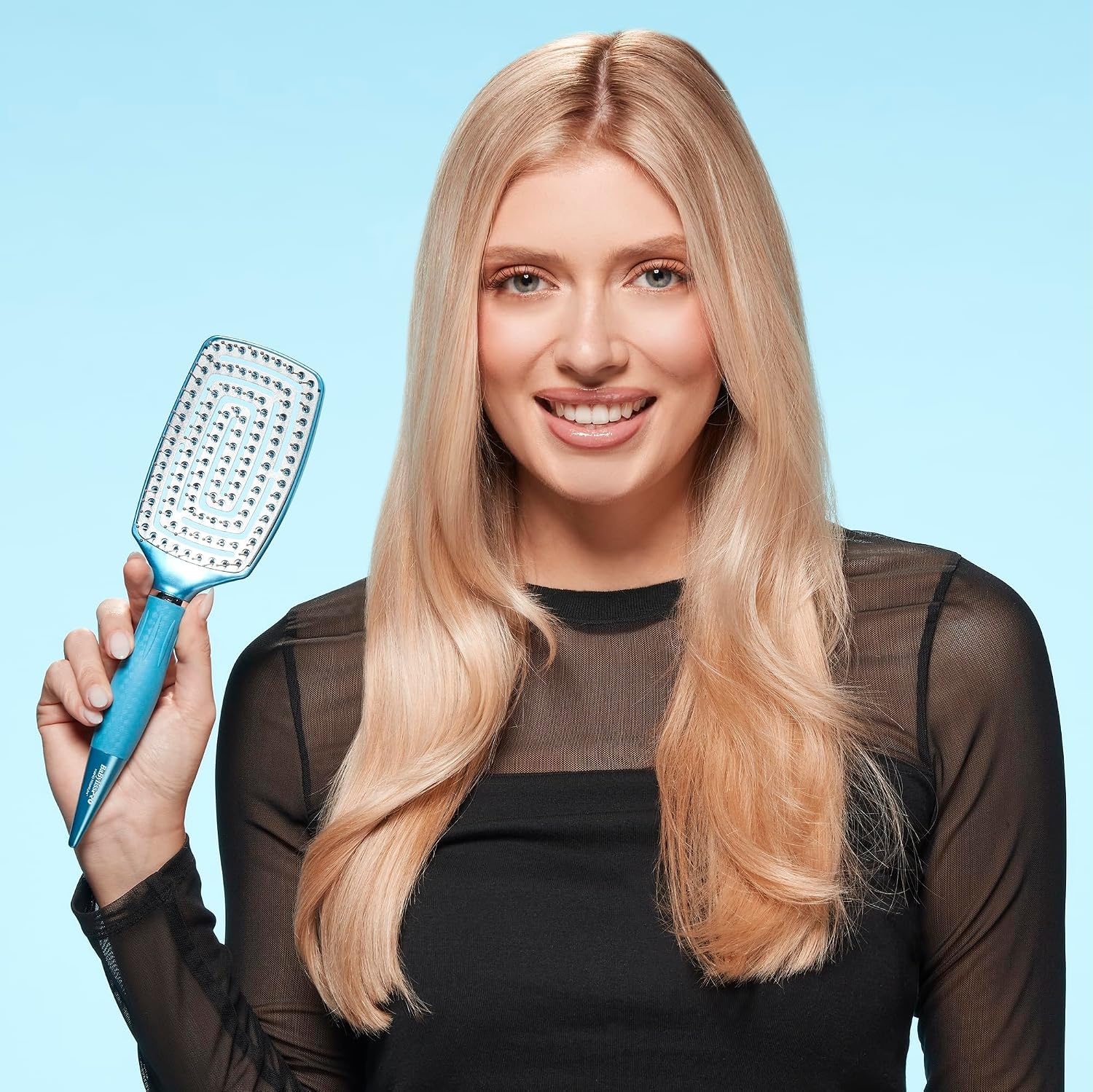 image:imageBaBylissPRO Nano Titanium Curved Boar amp Nylon Paddle Brush Fast BlowDry Styling Brush for Smooth Shiny Hair Ideal for All Hair TypesVented