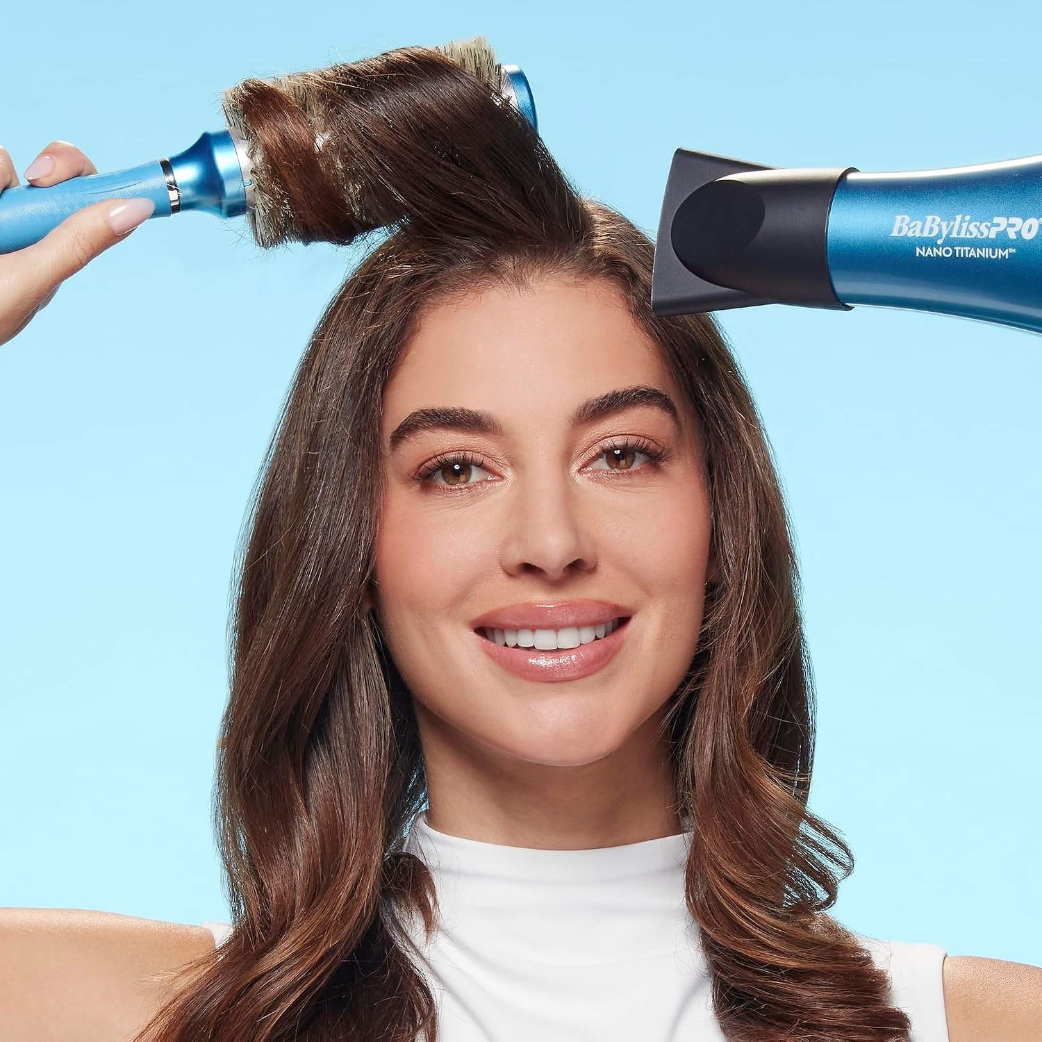 image:imageBaBylissPRO Nano Titanium Smooth amp Shine Scalp Round Hair Brush Detangling Straightening amp BlowDry Brush for FrizzFree Sleek Shiny Hair13in boar bristle
