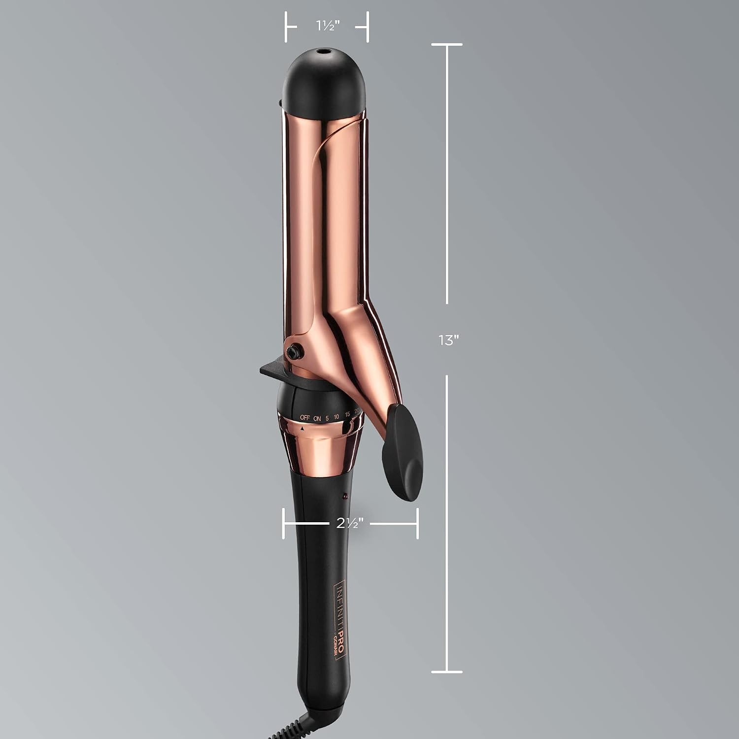 image:imageCONAIR INFINITIPRO Rose Gold Titanium 1Inch Curling Iron 1inch barrel produces classic curls for use on short medium and long hairBlack