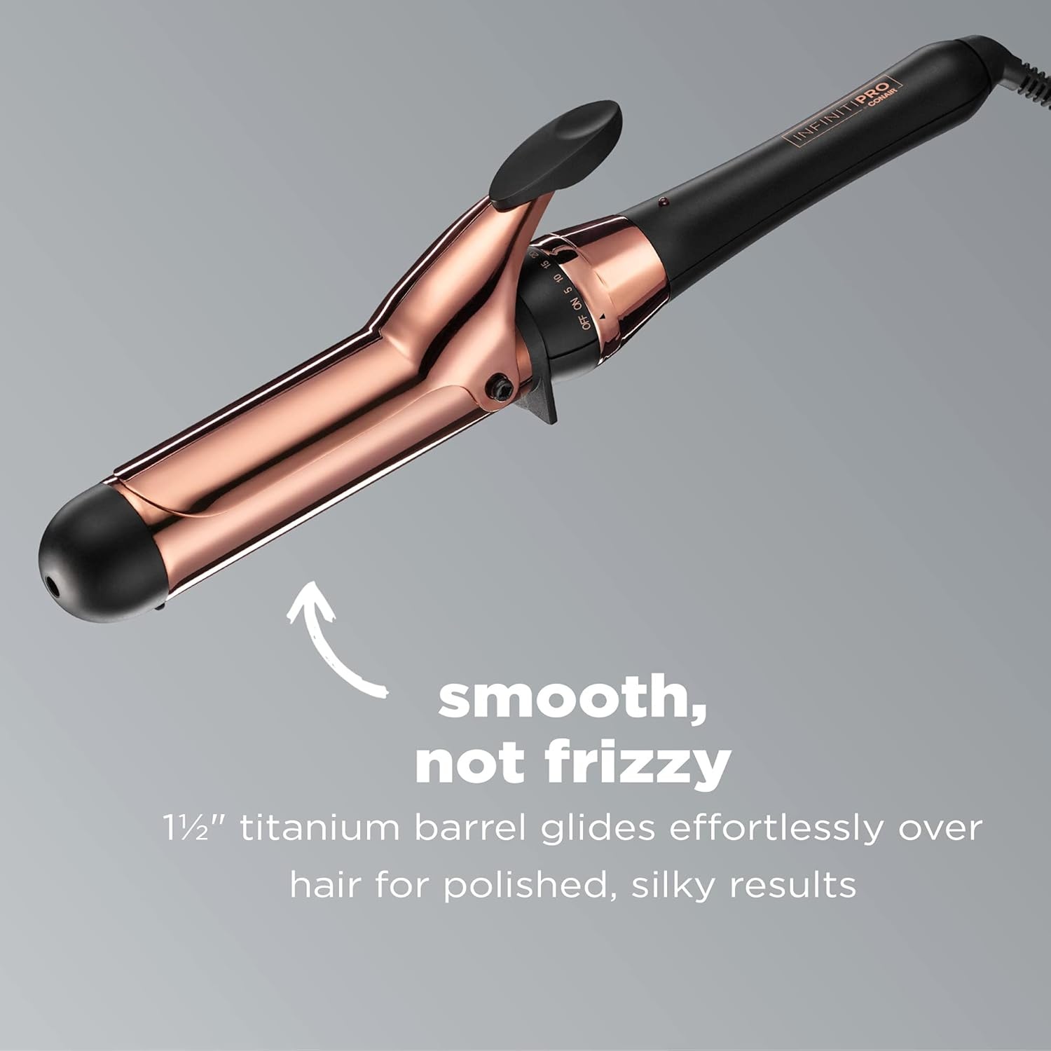image:imageCONAIR INFINITIPRO Rose Gold Titanium 1Inch Curling Iron 1inch barrel produces classic curls for use on short medium and long hairBlack