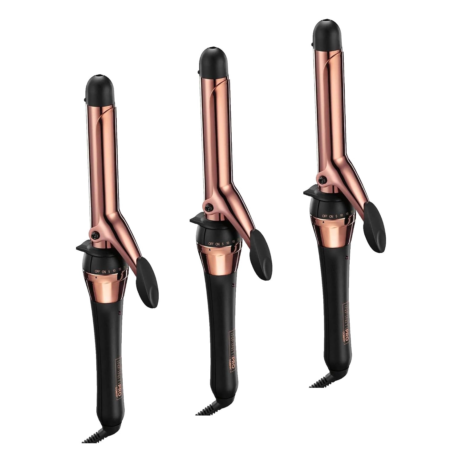 image:imageCONAIR INFINITIPRO Rose Gold Titanium 1Inch Curling Iron 1inch barrel produces classic curls for use on short medium and long hairBlack