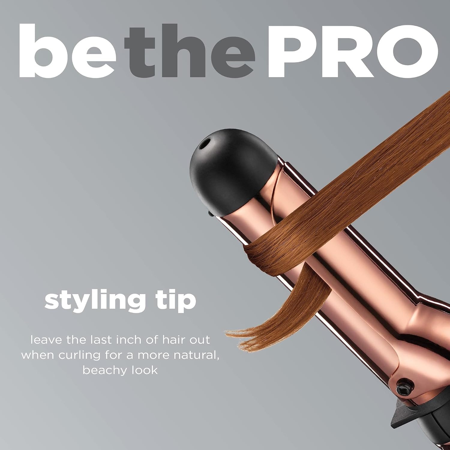 image:imageCONAIR INFINITIPRO Rose Gold Titanium 1Inch Curling Iron 1inch barrel produces classic curls for use on short medium and long hairBlack