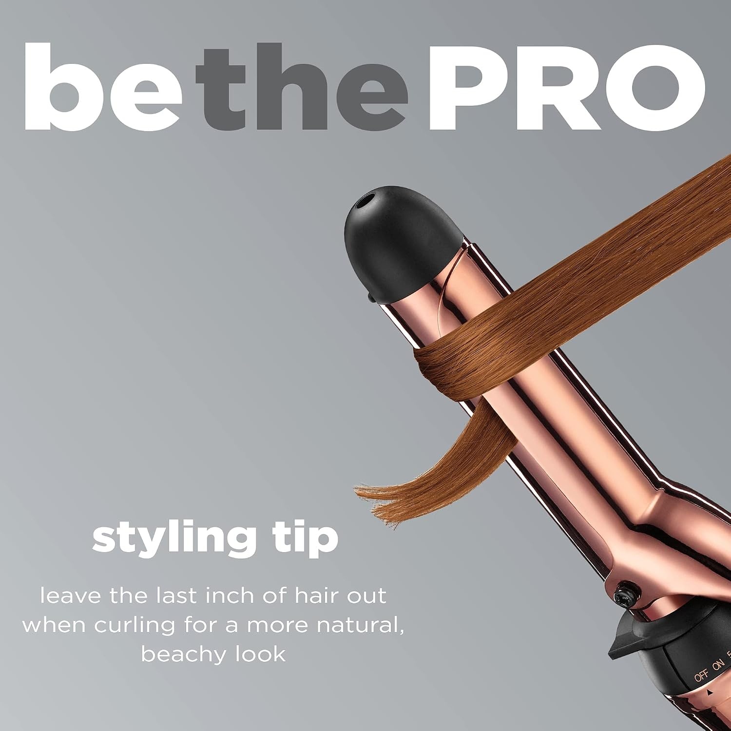 image:imageCONAIR INFINITIPRO Rose Gold Titanium 1Inch Curling Iron 1inch barrel produces classic curls for use on short medium and long hairBlack