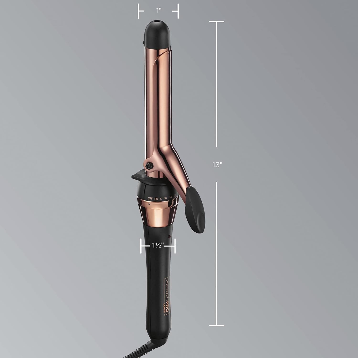image:imageCONAIR INFINITIPRO Rose Gold Titanium 1Inch Curling Iron 1inch barrel produces classic curls for use on short medium and long hairBlack