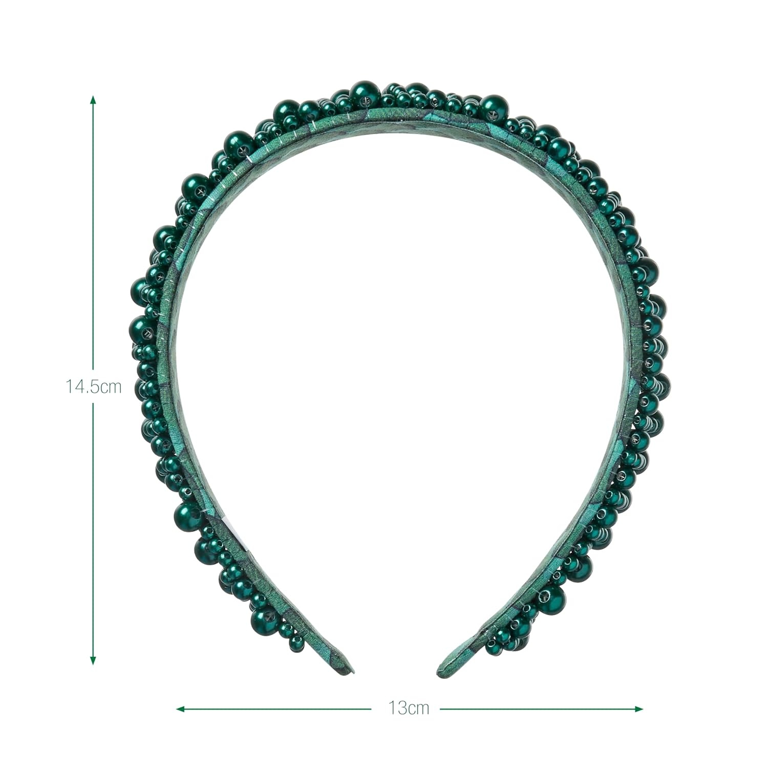 image:imageCONAIR Scunci Pearl Headband ideal for all occasions fashionable and trendy nonslip head band hair accessories for women holiday headwear stocking stuffers gifts for her IvoryEmerald City Green
