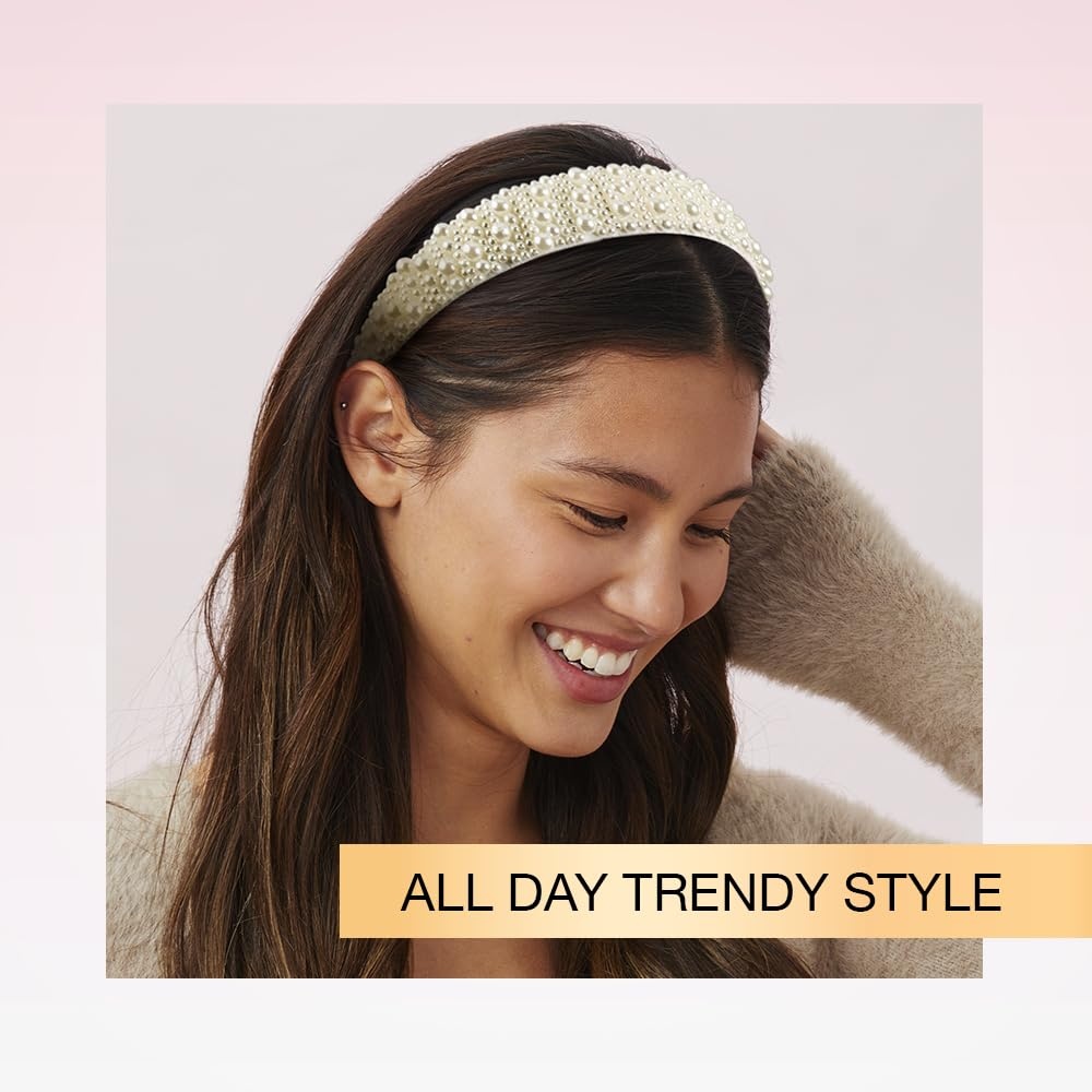 image:imageCONAIR Scunci Pearl Headband ideal for all occasions fashionable and trendy nonslip head band hair accessories for women holiday headwear stocking stuffers gifts for her IvoryIvory