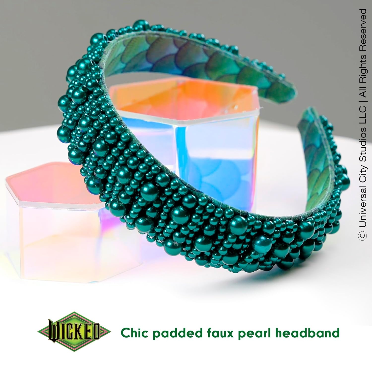 image:imageCONAIR Scunci Pearl Headband ideal for all occasions fashionable and trendy nonslip head band hair accessories for women holiday headwear stocking stuffers gifts for her IvoryEmerald City Green