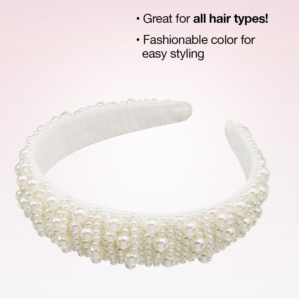 image:imageCONAIR Scunci Pearl Headband ideal for all occasions fashionable and trendy nonslip head band hair accessories for women holiday headwear stocking stuffers gifts for her IvoryIvory
