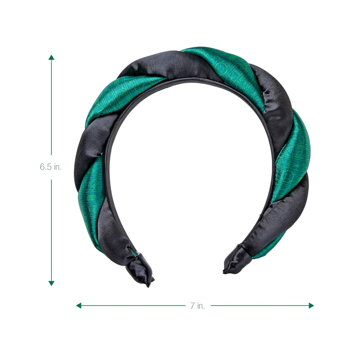 image:imageCONAIR Wicked 2 Elphaba Green Satin Twisted Spa bubble Headband ideal for washing face and applying makeup gifts for her ScunciElphaba Twisted Green