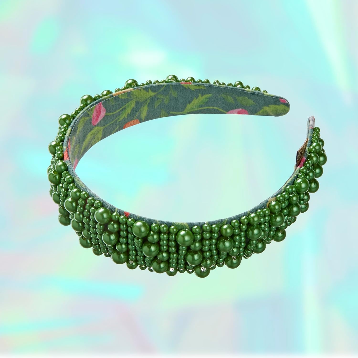 image:imageCONAIR Wicked 2 Elphaba Green Satin Twisted Spa bubble Headband ideal for washing face and applying makeup gifts for her ScunciEmerald Poppy Green