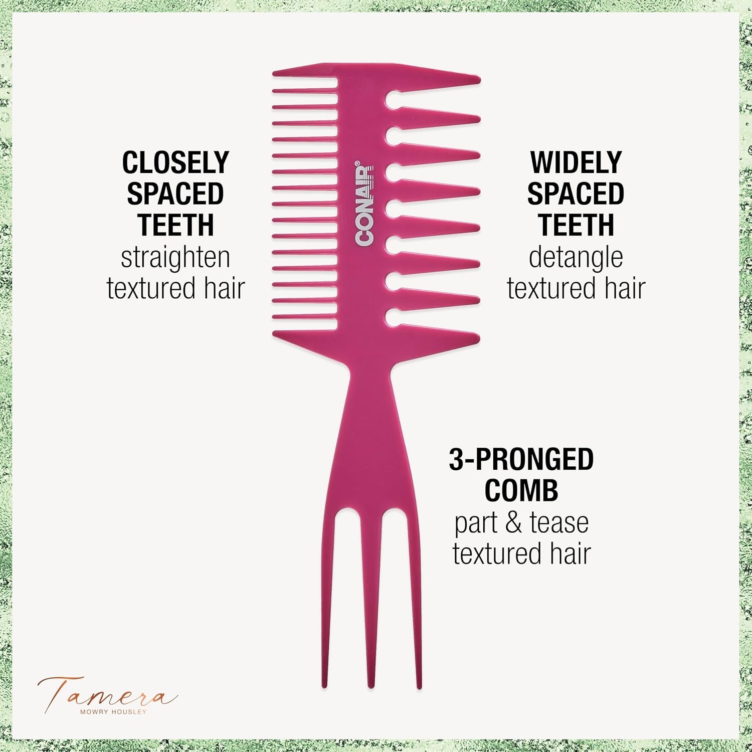 image:imageCONAIR x Tamera Mowry Collection Satin Swirl Print Hair Bonnet with bonus Curl Definition Brush Nylon Bristle hairbrush curl smoothing hair brush features removable bristles tie hair capPink 3in1 comb