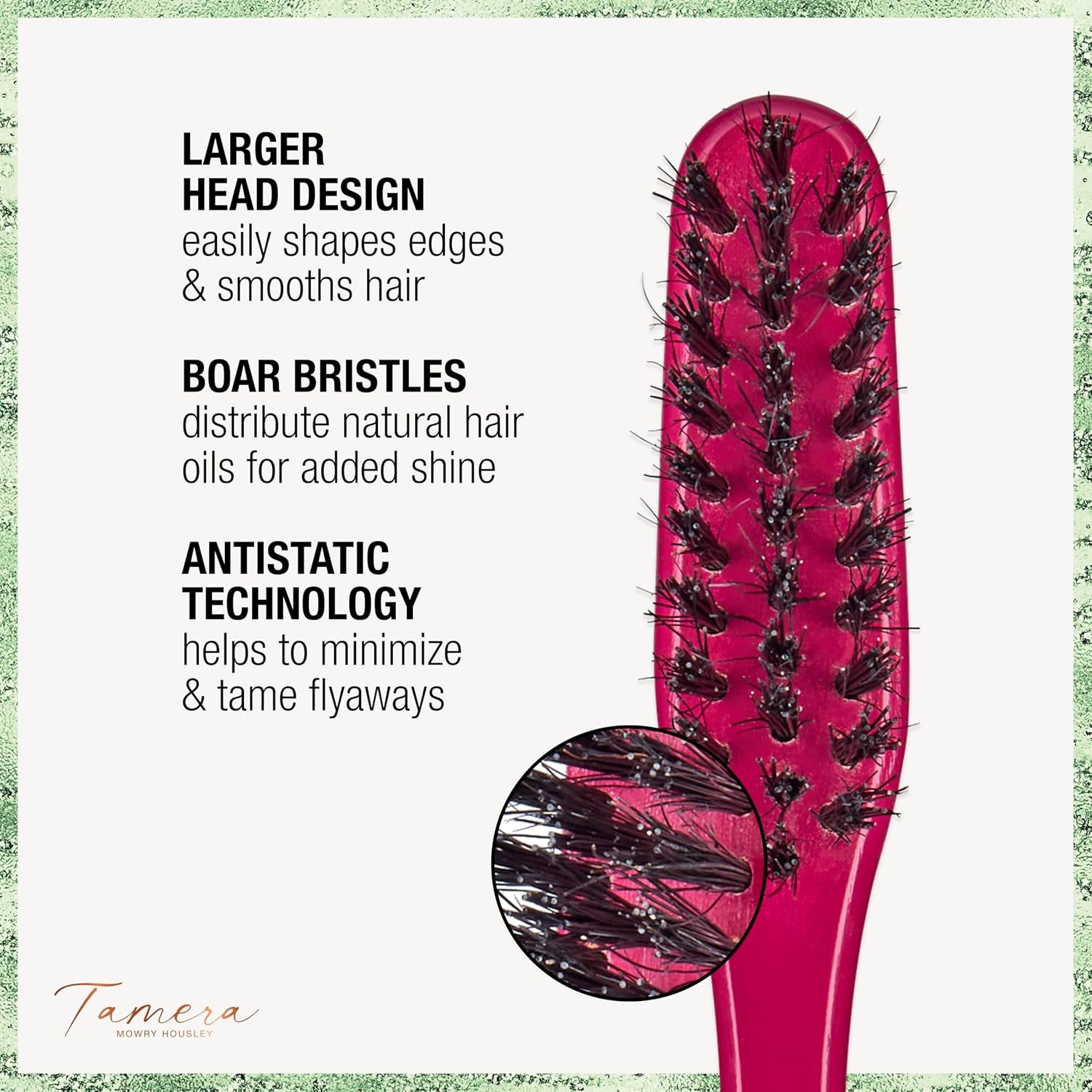 image:imageCONAIR x Tamera Mowry Collection Satin Swirl Print Hair Bonnet with bonus Curl Definition Brush Nylon Bristle hairbrush curl smoothing hair brush features removable bristles tie hair capPink 3in1 comb
