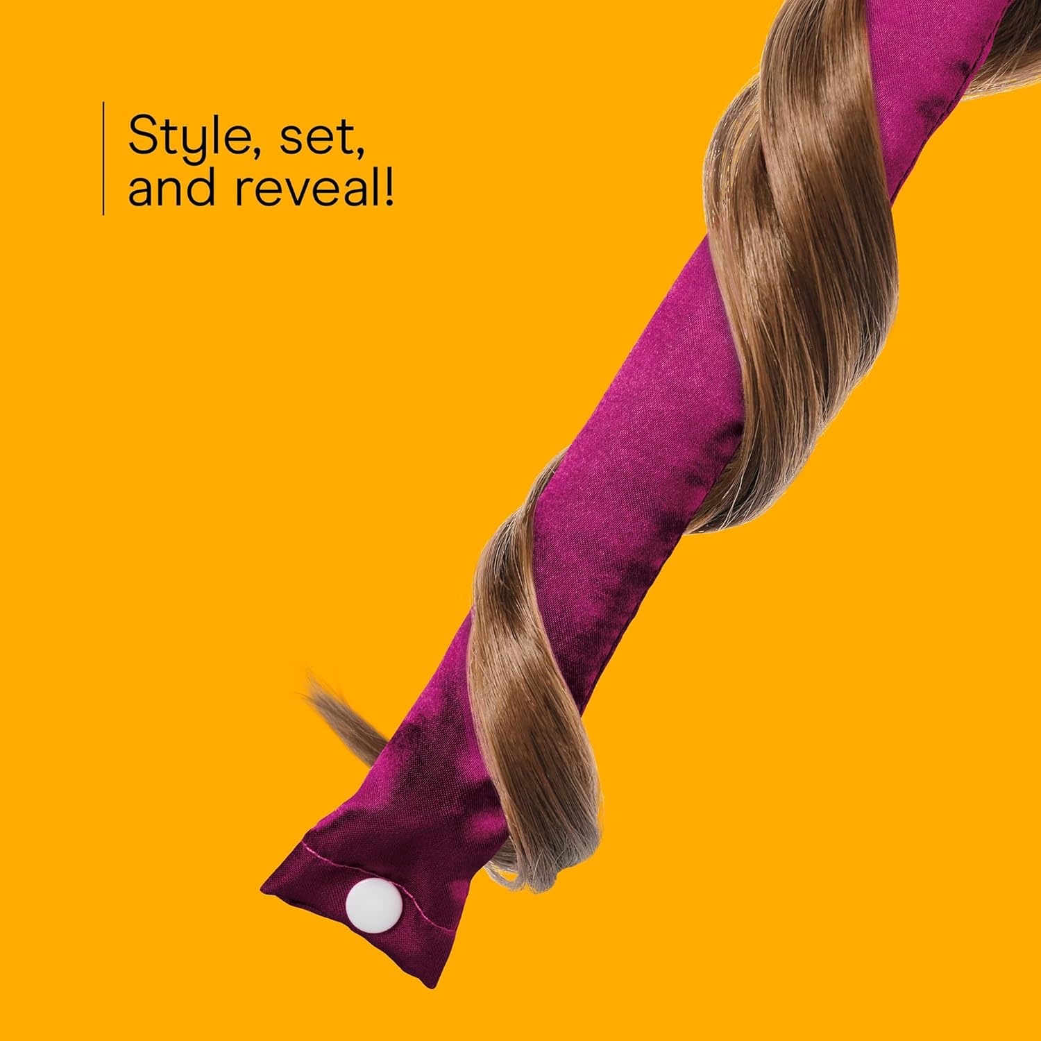 image:imageConair 2in1 Heat amp Heatless Hair Curler Set Includes Satin Curling Ribbon Claw Clip 2 Scrunchies USB Cord and Satin Pouch Pink
