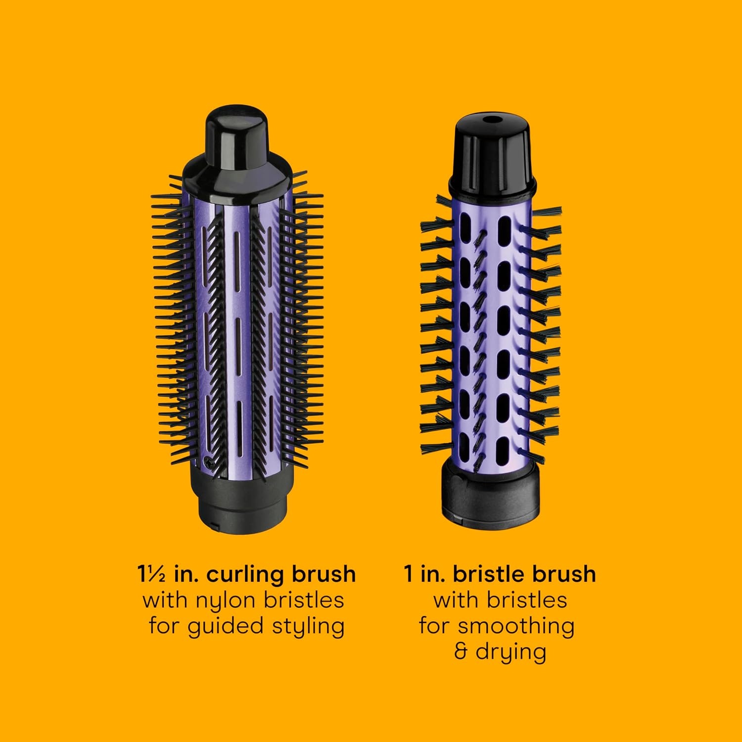 image:imageConair 2in1 Hot Air Curling Combo Includes 15inch Curl Brush and 1inch Aluminum Bristle BrushBlack Purple