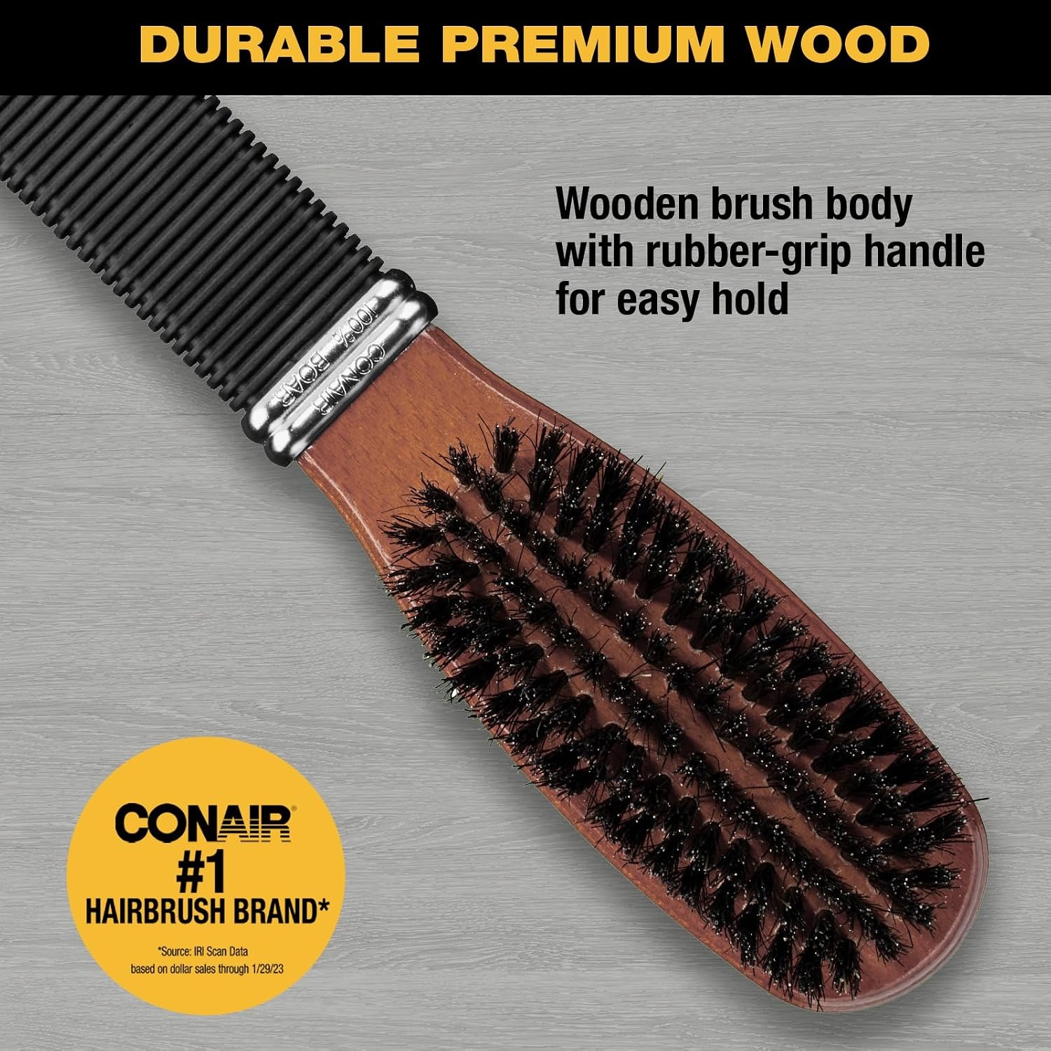 image:imageConair All Purpose Boar Bristle hairbrush Hair brush Hairbrush for Men and Women Brown