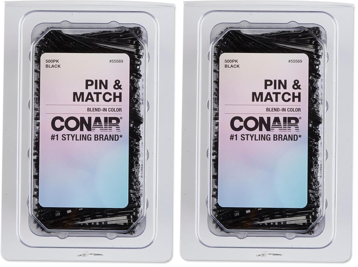 image:imageConair Bobby Hair Pins Black Bobby Pins in Storage Tub 500 PackBlack