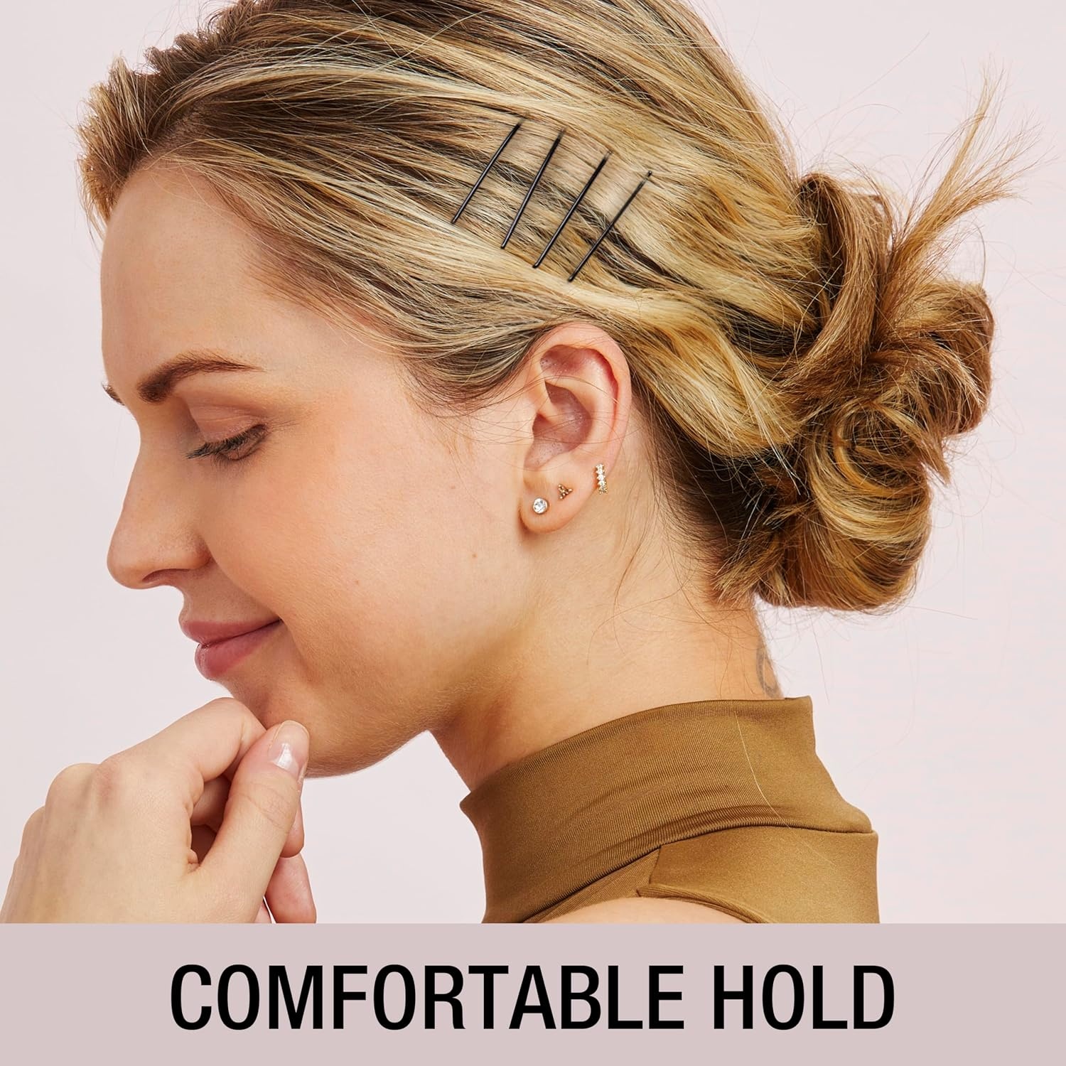 image:imageConair Bobby Hair Pins Brown Bobby Pins in Storage Tub 500 PackBlack
